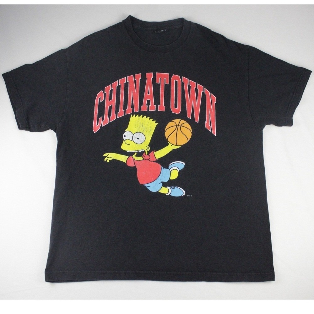 Chinatown Market x The Simpsons Bart Basketball Graphic T-Shirt Black Mens L